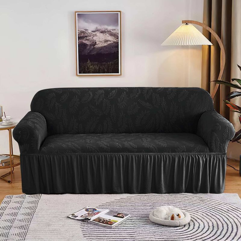 ANGELES DEL HOGAR - Cubre Sillon Turco Con Diseño 3 Cuerpos negro