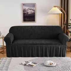 ANGELES DEL HOGAR - Cubre Sillon Turco Con Diseño 3 Cuerpos negro