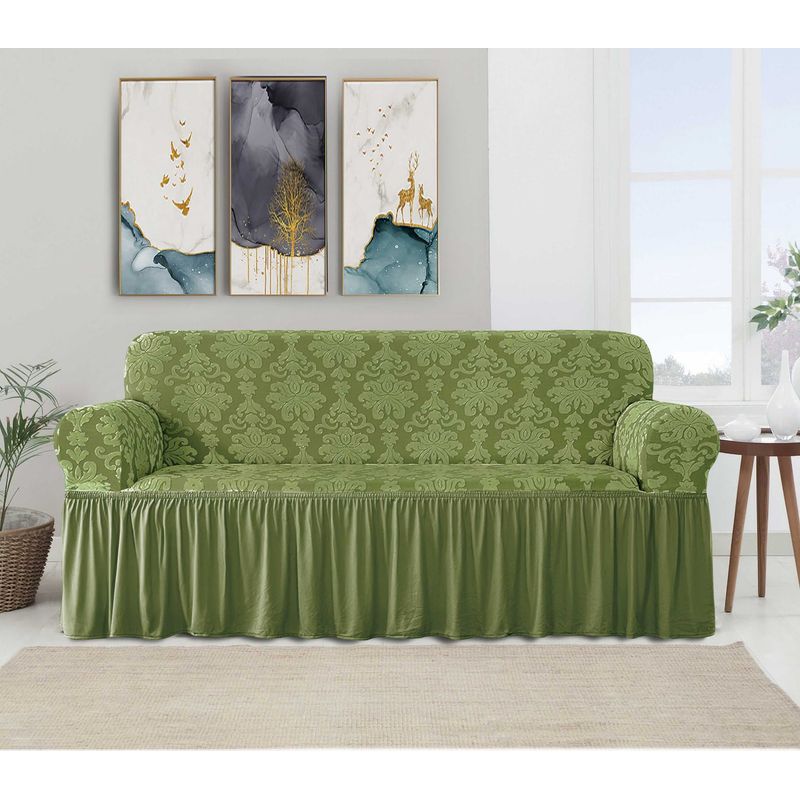 ANGELES DEL HOGAR - Cubre Sillon Turco Con Diseño 3 Cuerpos Verde