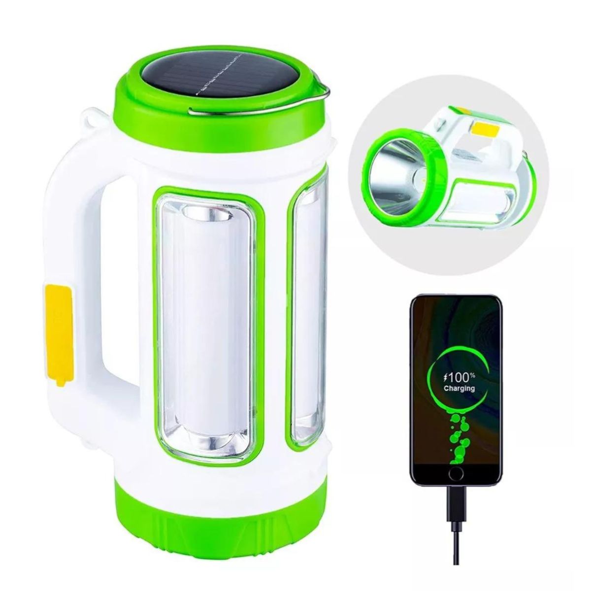 GENERICO - Linterna Led Solar Multifuncional Camping Alta Potencia