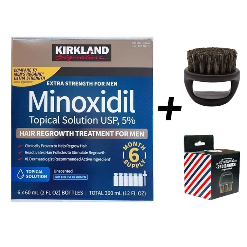 KIRKLAND - MINOXIDIL KIRKLAND TRATAMIENTO PARA 6 MESES + CEPILLO BARBA