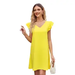 BLWOENS - Vestido casual de verano para mujeres - Amarillo