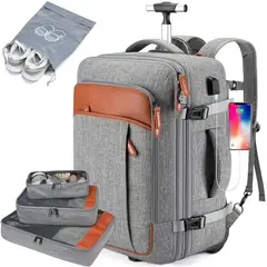 EVERSO - Mochila De Viaje expansible Antirrobo gran capacidad Con Puerto Usb
