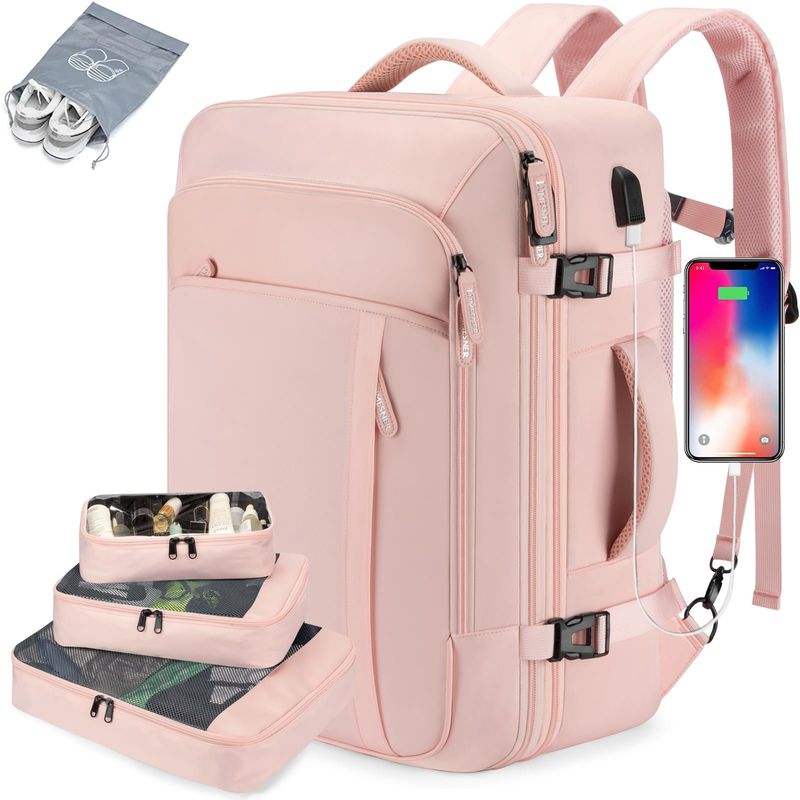 EVERSO - Mochila De Viaje expansible  Antirrobo gran  capacidad  Con Puerto Usb