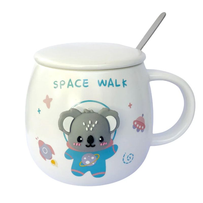 GENERICO - Tazón taza koala ceramica blanco