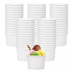 Pasteleria - 200 Vasos Polipapel Pote Helado Vasos Desechables Helado 12oz