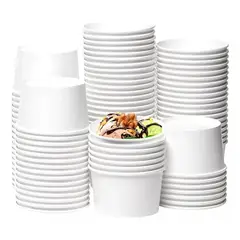 Pasteleria - 100 Vasos Polipapel Pote Helado Vasos Helado Desechables 16oz
