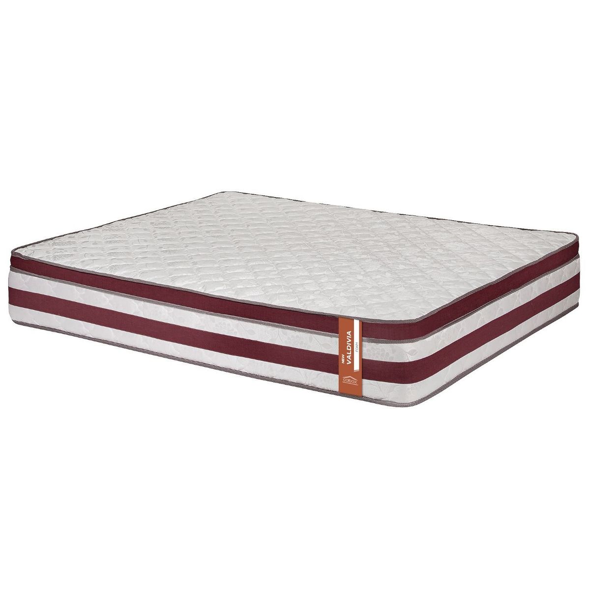 COLBOX - Colchon New Valdivia 2 plazas Burdeo 150x190x28 Cm
