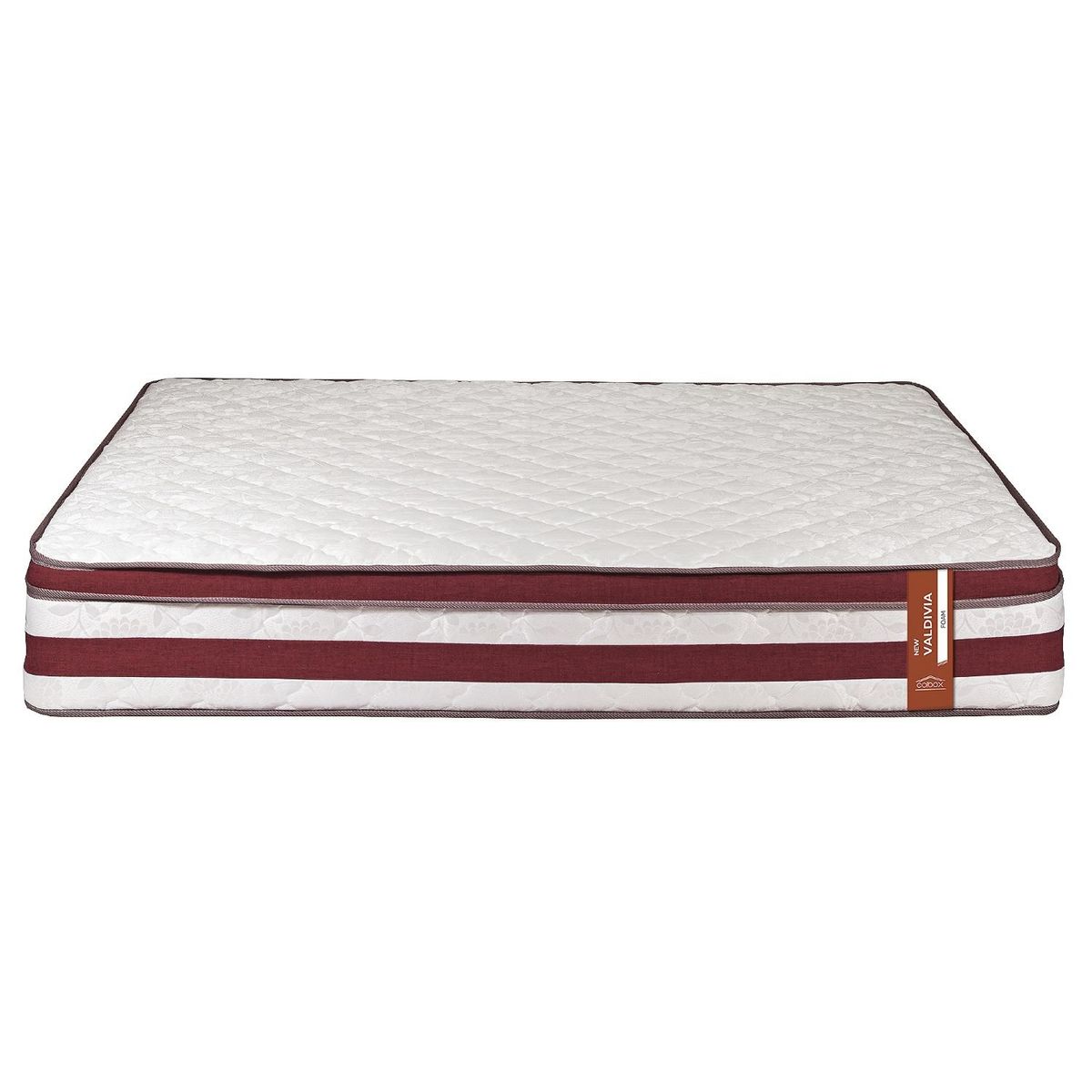 COLBOX - Colchon New Valdivia 2 plazas Burdeo 150x190x28 Cm