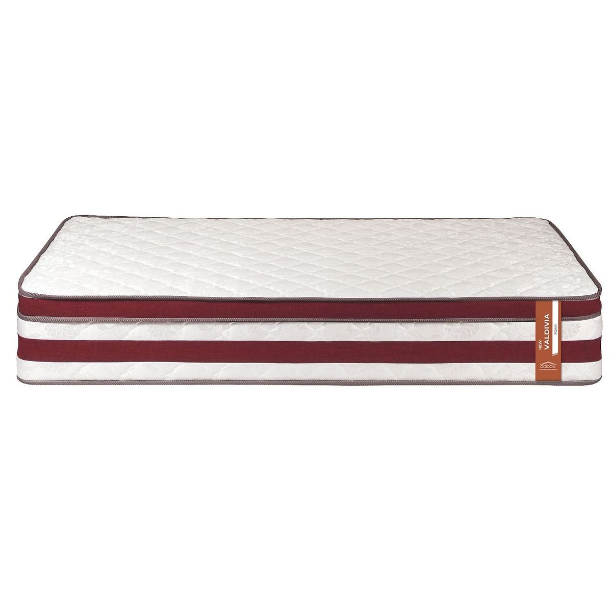 COLBOX - Colchon New Valdivia 1 plazas Burdeo 90x190x28 Cm