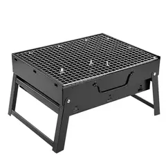 IMPORTCLICK - Parrilla Asados Portátil Carbón Plegable Deluxe - Negro