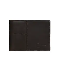 CRAFTMEN - Billetera de hombre con monedero café 100% cuero natural