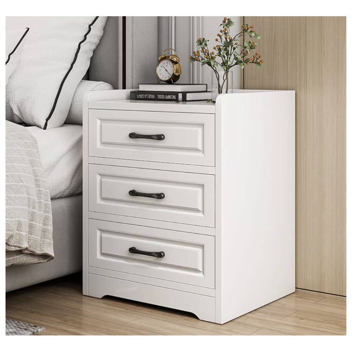 HOMER DESIGN - Velador 3 Niveles Con Cajones Homer Design 40*36*60cm estilo europeo