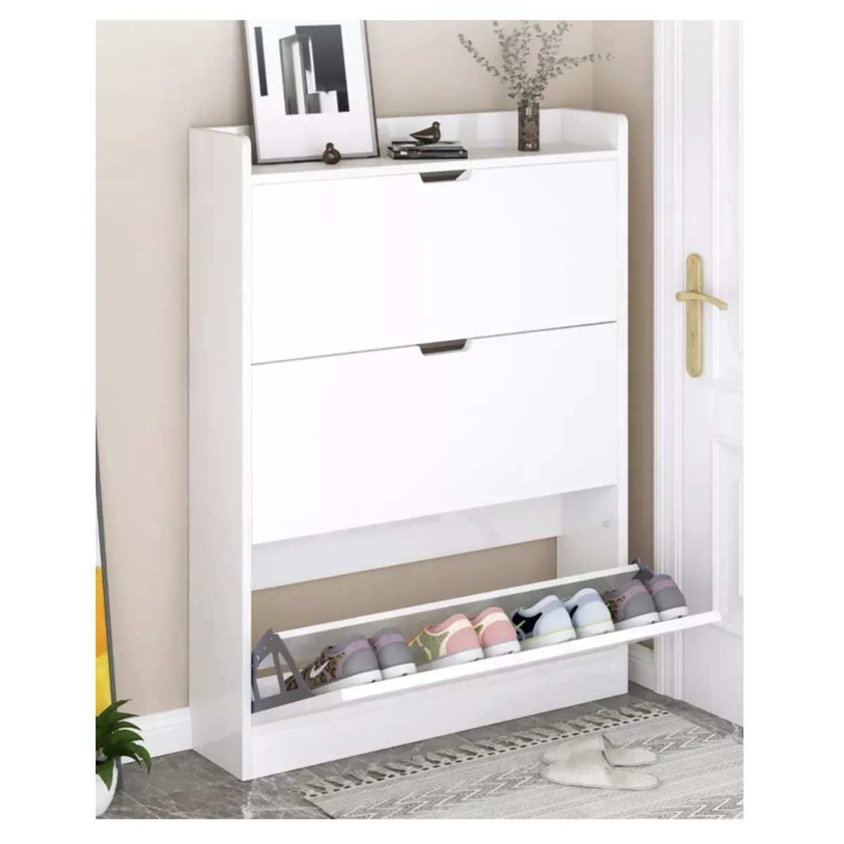 HOMER DESIGN - Zapatero Organizador Estante Zapato Hall Armario 110x78x17cm blanco