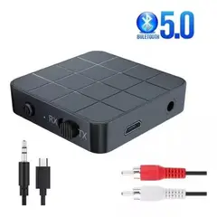 GENERICO - Transmisor De Audio Bluetooth 50 Receptor Cable P2 Y Rca