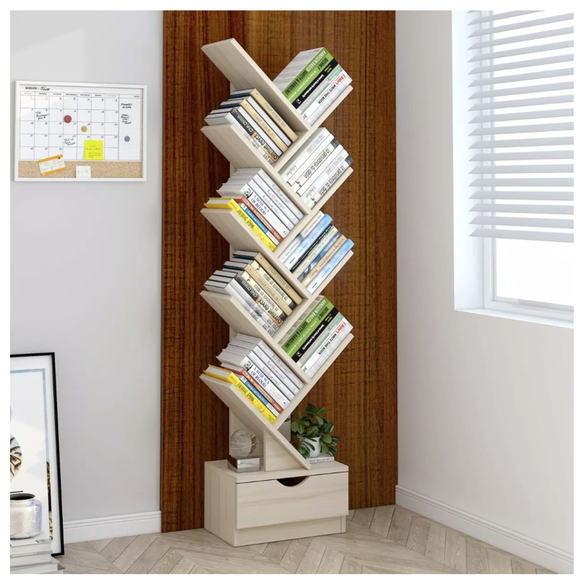 HOMER DESIGN - Biblioteca Librero De Arbol Organizador De Libros Alto 147cm