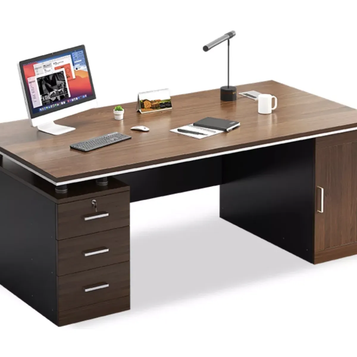 HOMER DESIGN - Escritorio Moderno Con Cajoneras 140x60x77cm Para Oficina…