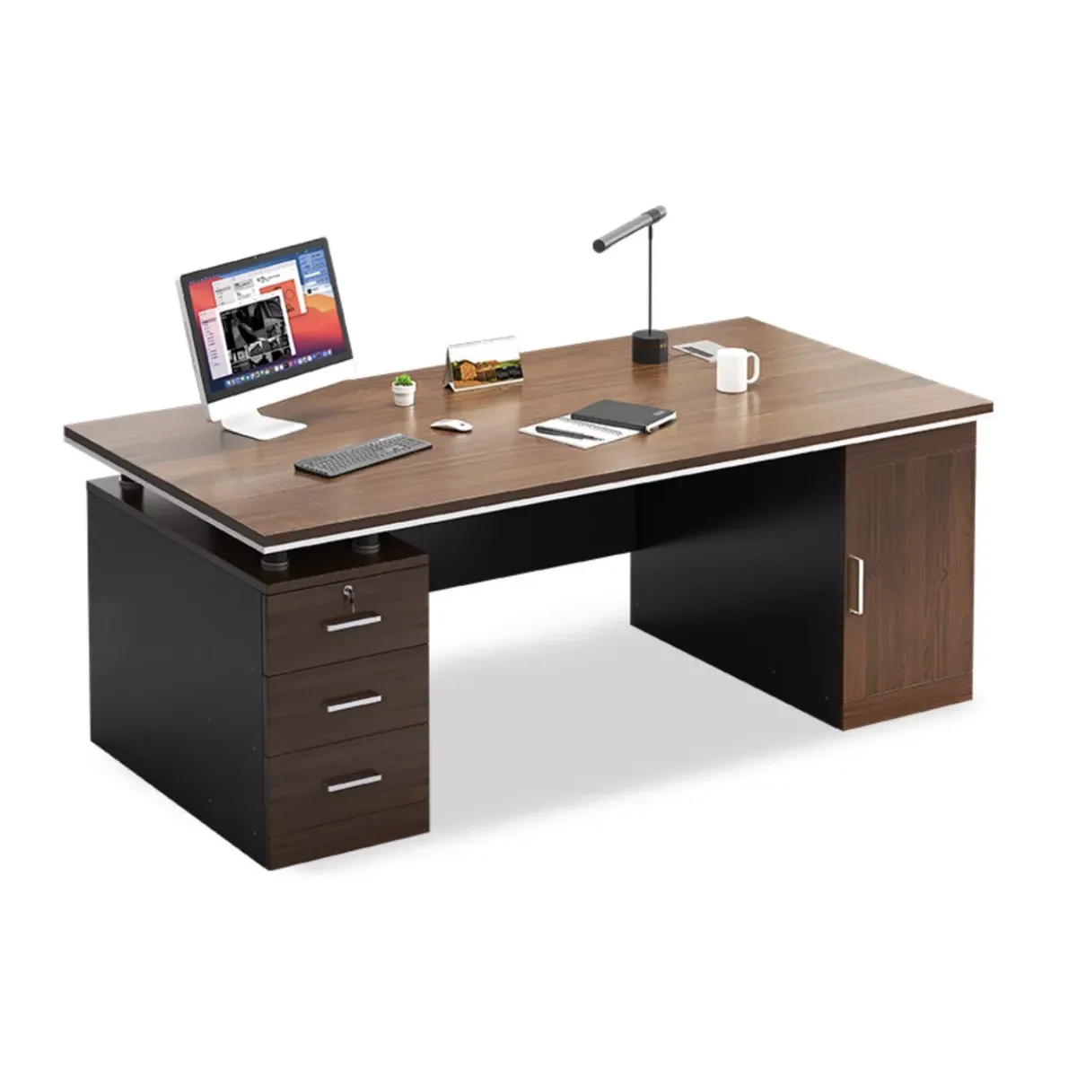 HOMER DESIGN - Escritorio Moderno Con Cajoneras 140x60x77cm Para Oficina…