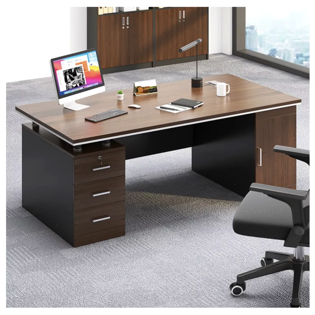 HOMER DESIGN - Escritorio Moderno Con Cajoneras 140x60x77cm Para Oficina…