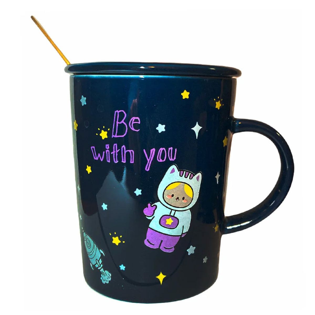 GENERICO - Tazón taza gato astronauta ceramica