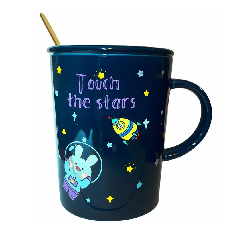 GENERICO - Tazón taza conejo astronauta ceramica
