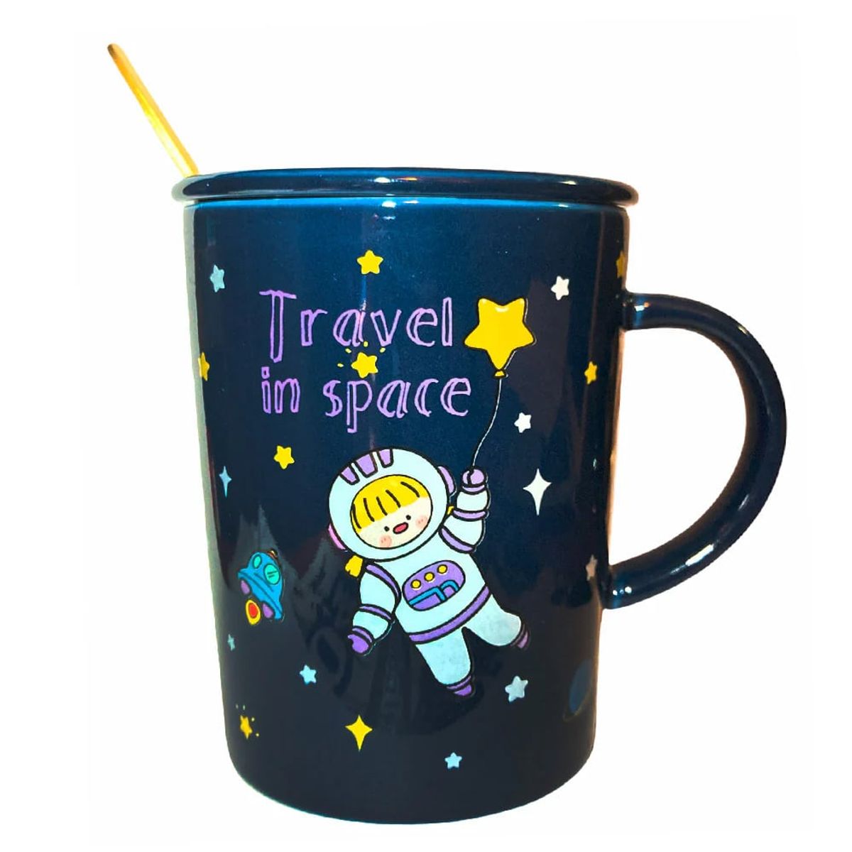 GENERICO - Tazón taza niña rubia astronauta ceramica