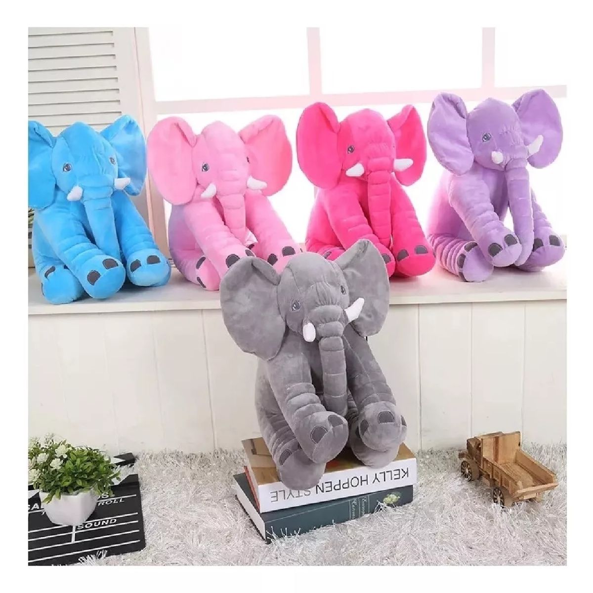 GENERICO - Elefante De Apego Rosa Peluche Almohada De Bebe