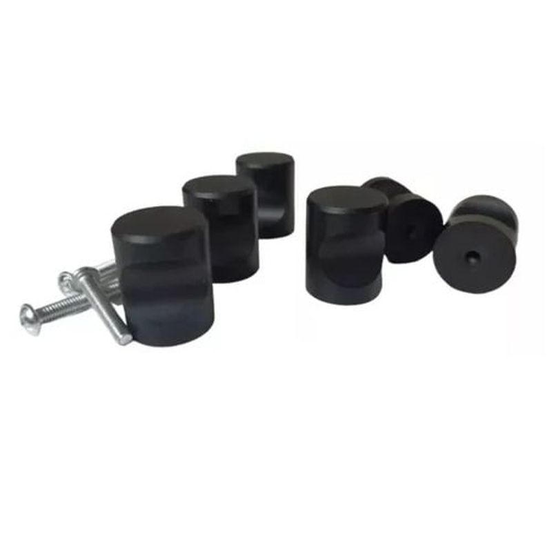 GENERICO - Pack 5 Unid Tirador Perilla Balin + Tornillo  23x18mm Negro 338030