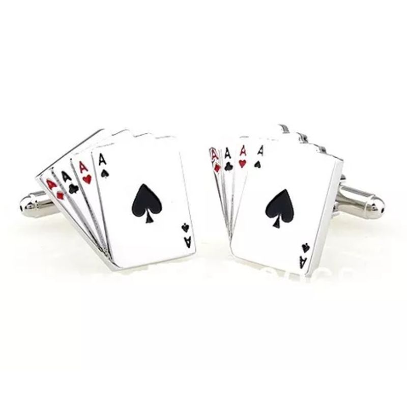 GENERICO - Gemelos diseño cartas de poker Para Camisa colleras hombre