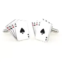GENERICO - Gemelos diseño cartas de poker Para Camisa colleras hombre
