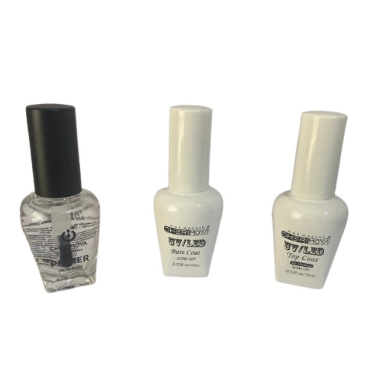 CHERIMOYA - PACK X 3 PREPARADORES (PRIMER, BASE,TOP COAT)