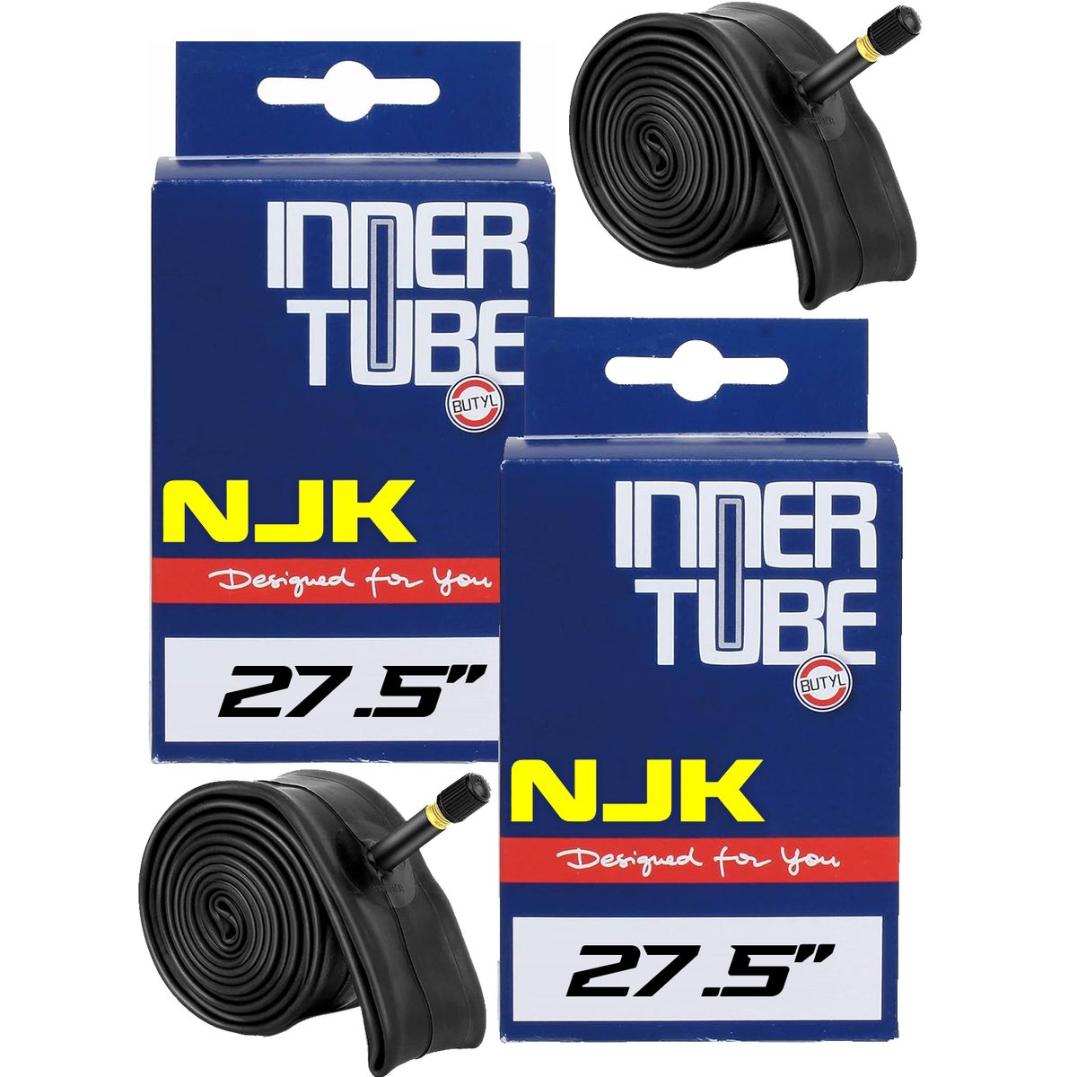 GENERICO - Pack 2 Camaras Bicicleta 27.5 Valvula Auto 48mm