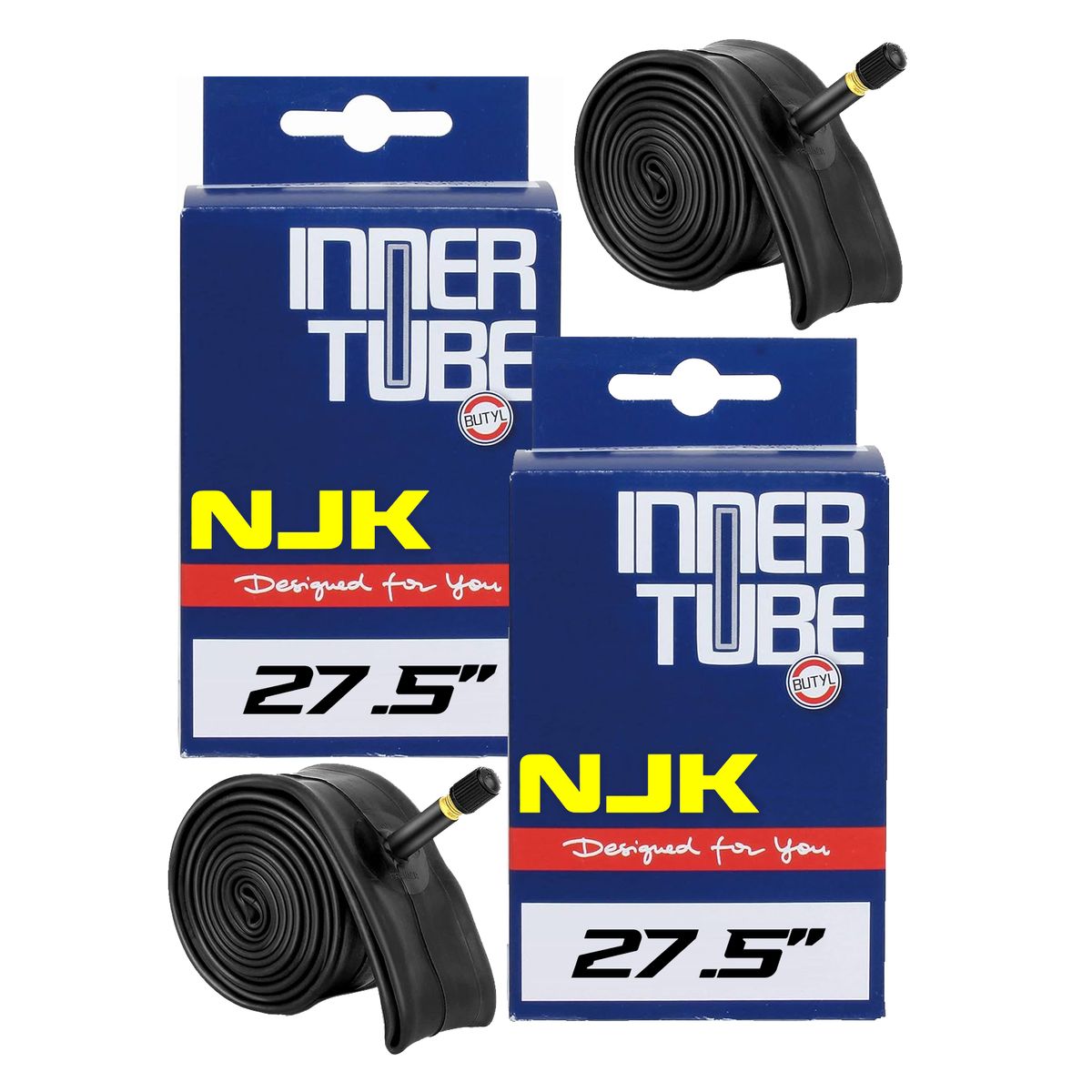 GENERICO - Pack 2 Camaras Bicicleta 27.5 Valvula Auto 48mm