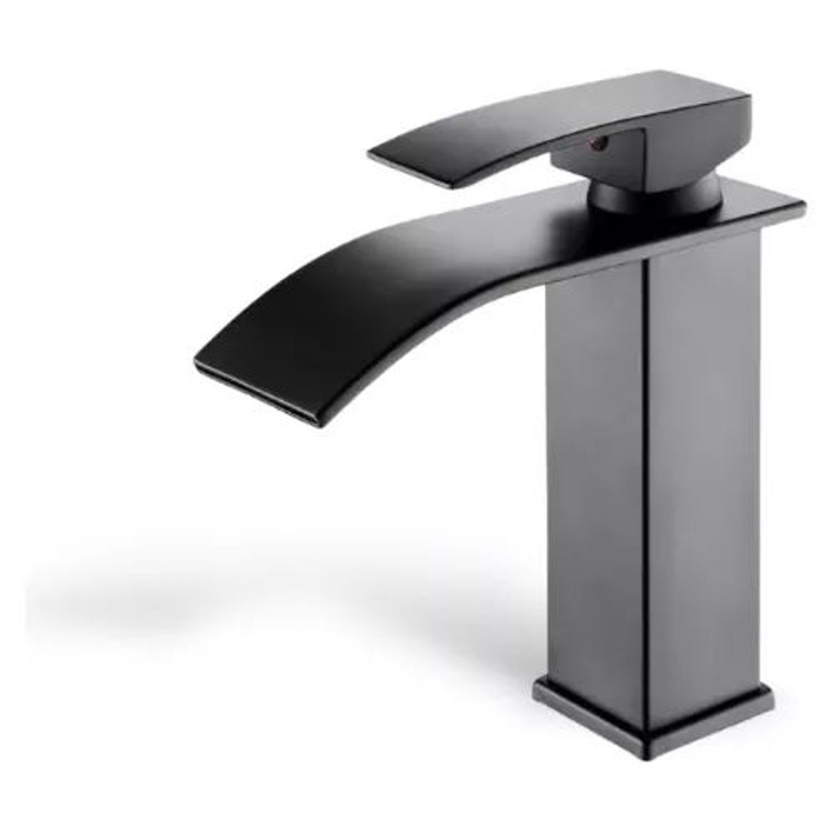 GENERICO - Llave Monomando Lavamanos Estilo Cascada Curva Negro Mate