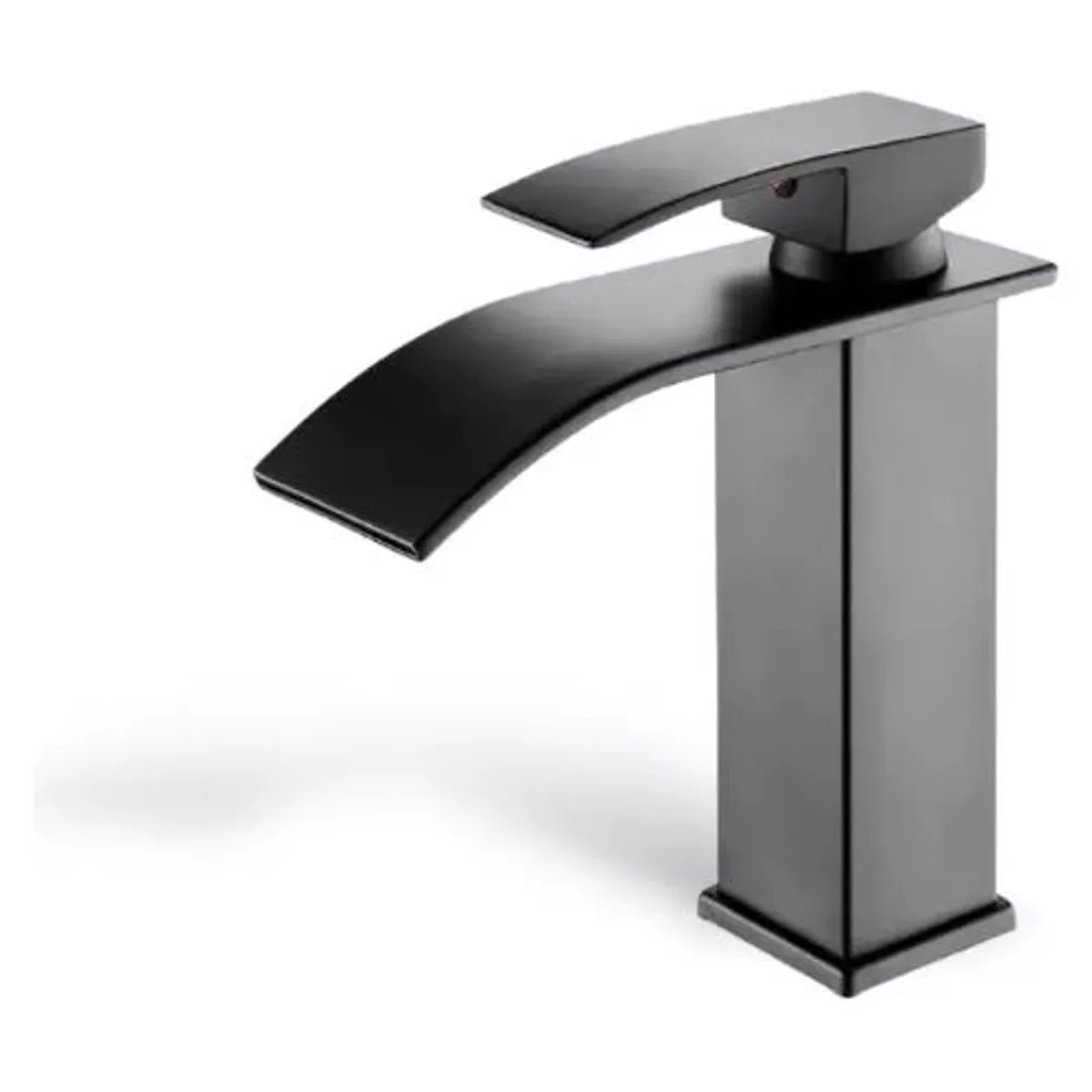 GENERICO - Llave Monomando Lavamanos Estilo Cascada Curva Negro Mate
