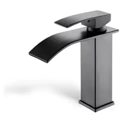 GENERICO - Llave Monomando Lavamanos Estilo Cascada Negro Mate