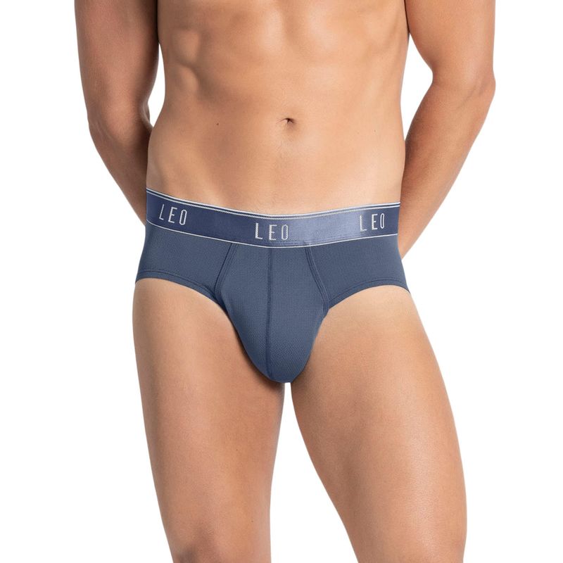 LEO - Bóxer brief de alta transpiración en microfibra ideal para uso diario 033278N Azul Medio