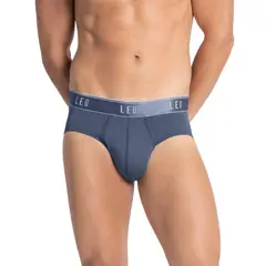LEO - Bóxer brief de alta transpiración en microfibra ideal para uso diario 033278N Azul Medio