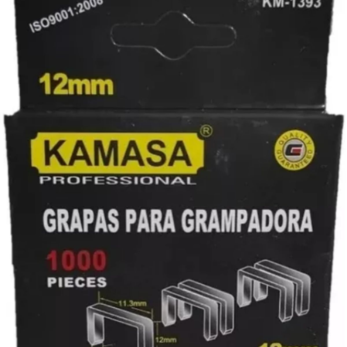 KAMASA - Pack 1.000 Grapas Corchetes 12mm/0.7mm Profesional
