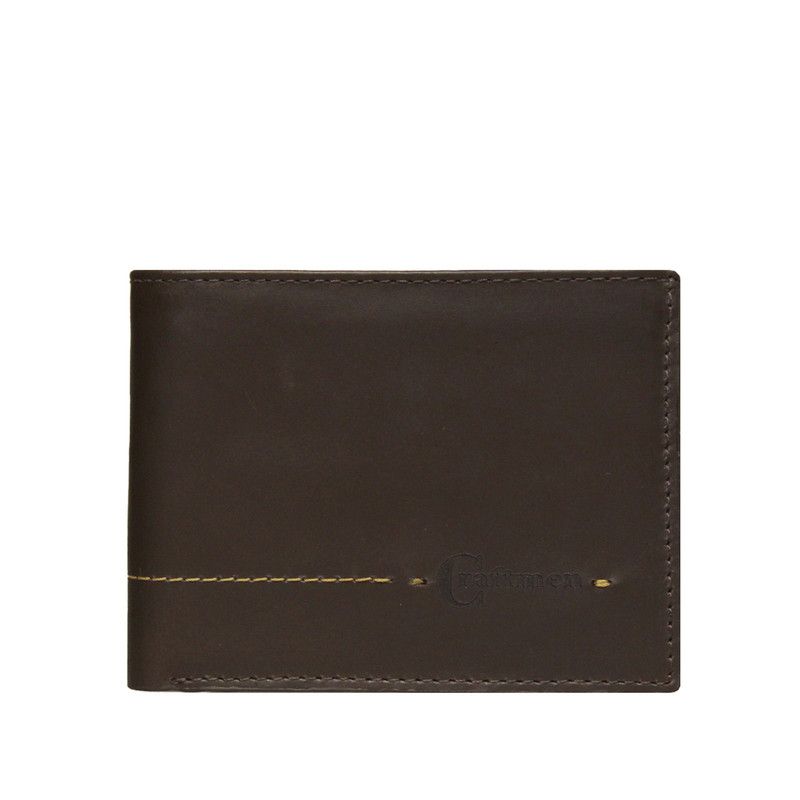 CRAFTMEN - Billetera Hombre 100% cuero natural color café Café Craftmen