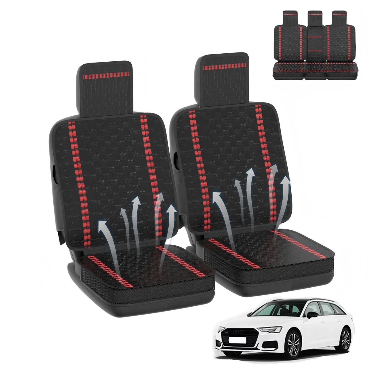 AIZO - Fundas Auto Piel Sintética Impermeable Antideslizante 5pzs