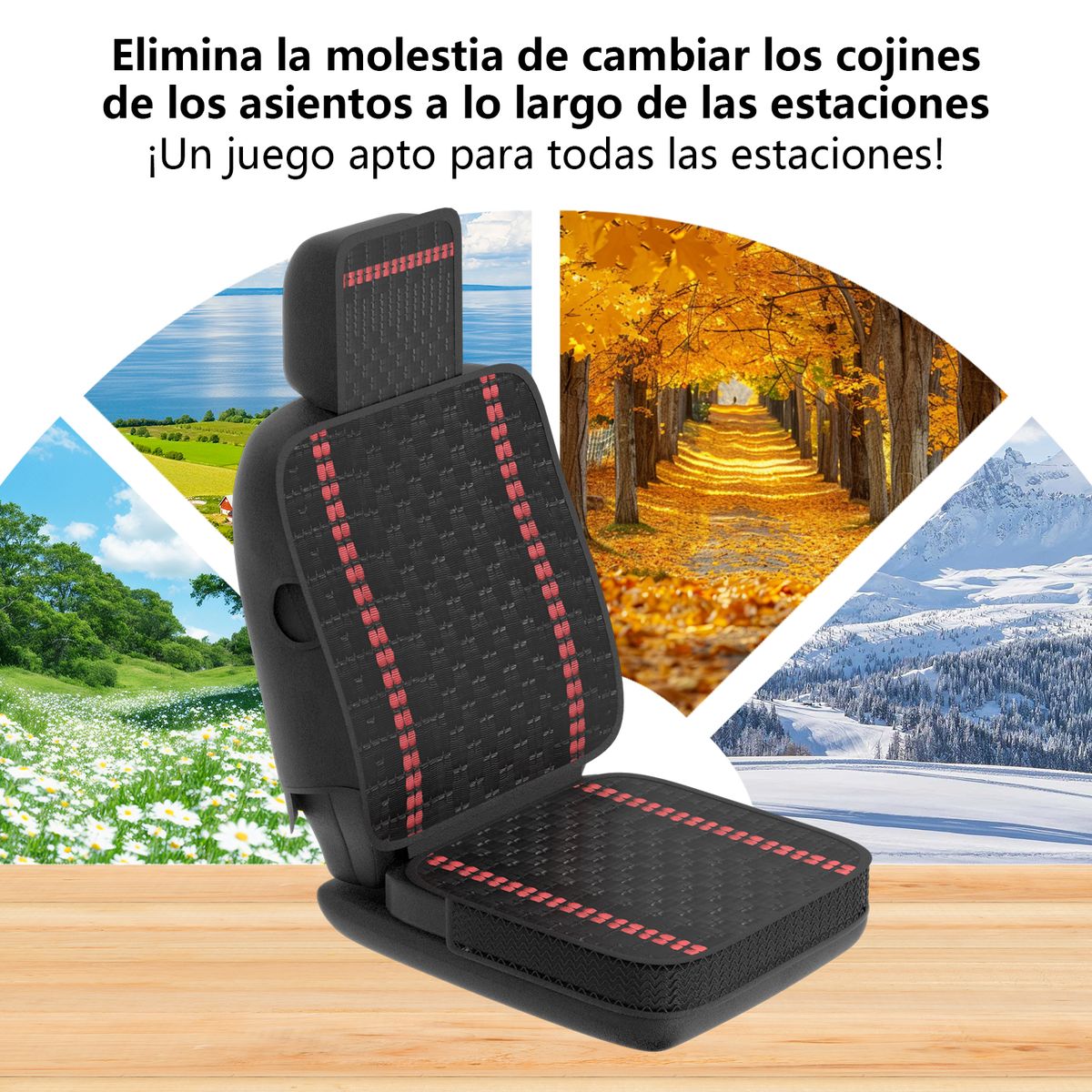 AIZO - Fundas Auto Piel Sintética Impermeable Antideslizante 5pzs