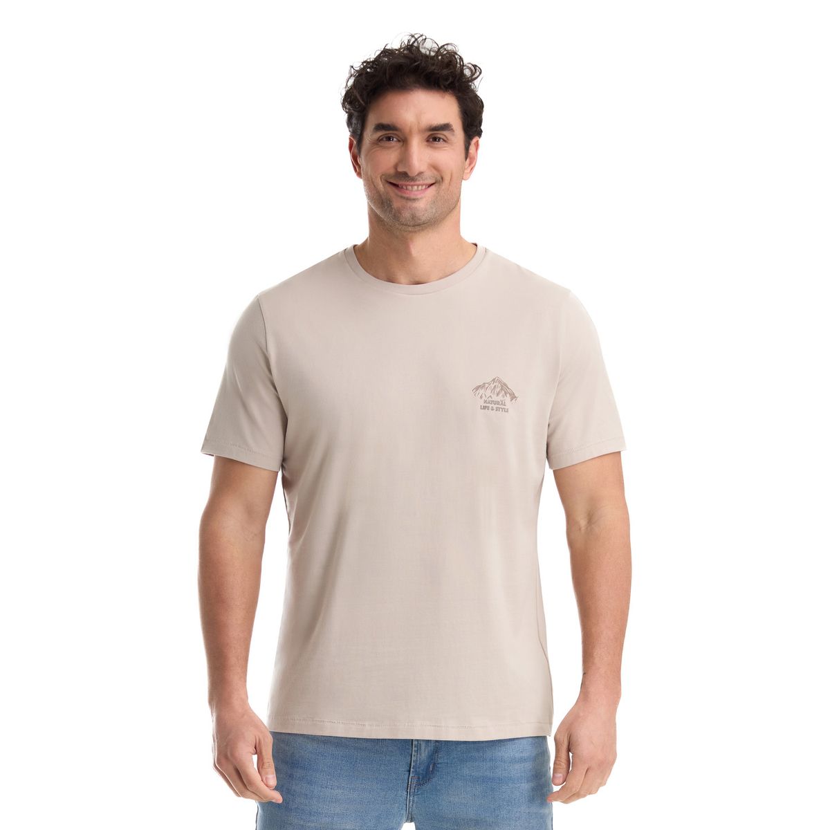 PANAMA JACK - Polera Manga Corta Hombre Beige Panama Jack