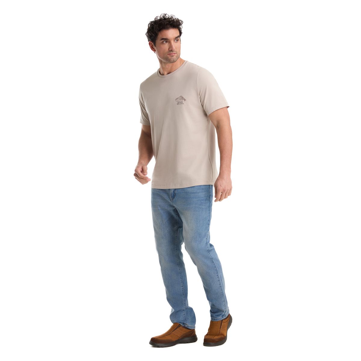 PANAMA JACK - Polera Manga Corta Hombre Beige Panama Jack