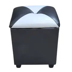 GENERICO - Pouf Baul Bicolor Dama Eco Cuero 40x33x45 Rimar