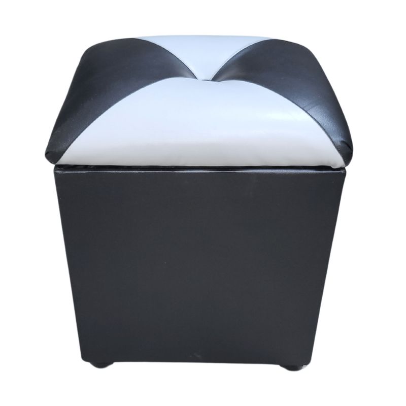 GENERICO - Pouf Baul Bicolor Dama Eco Cuero 40x33x45 Rimar
