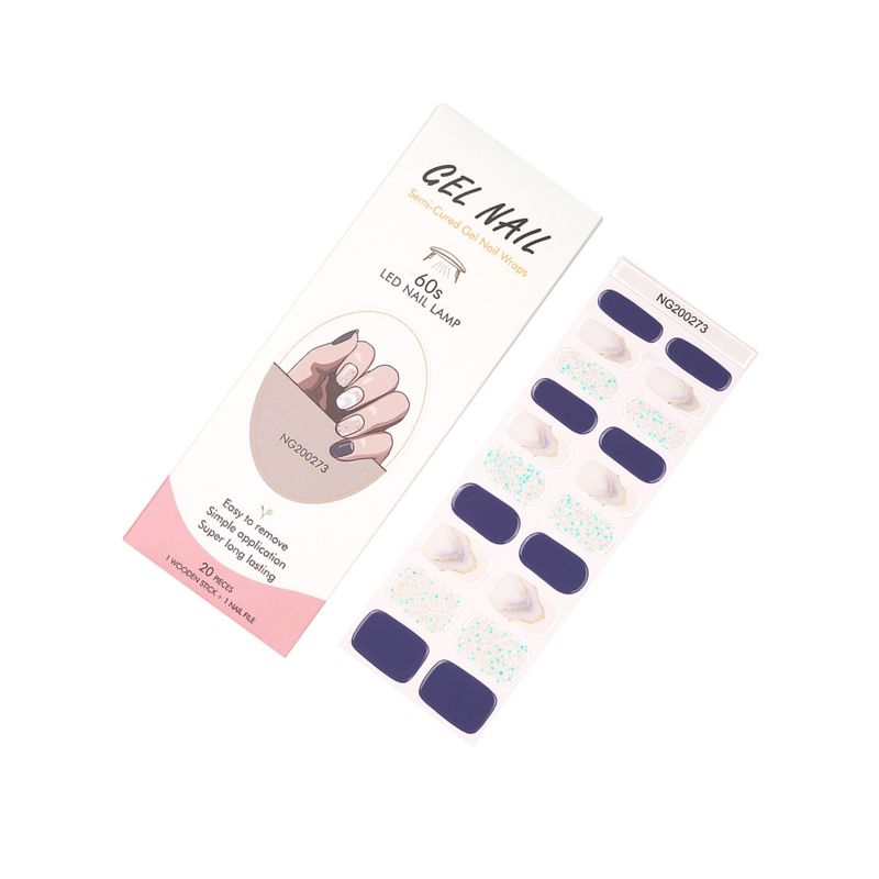 GENERICO - Set 20 Pcs Uñas Postizas Nail Gel Para Lámpara Uv