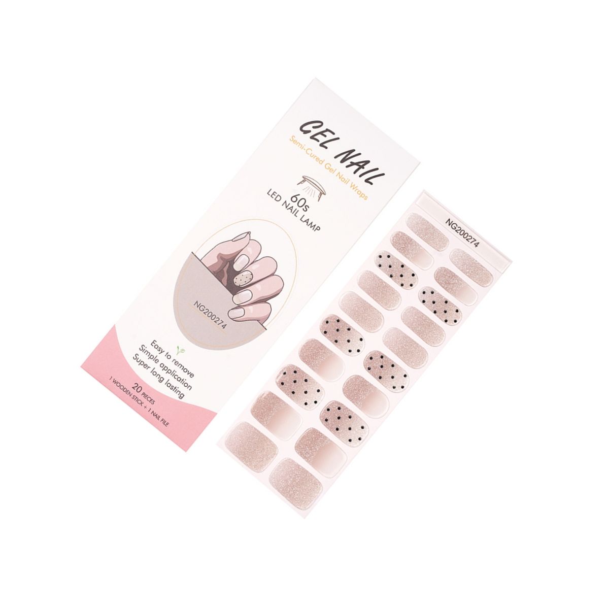 ATURE - Set 20 Pcs Uñas Postizas Nail Gel Para Lámpara Uv