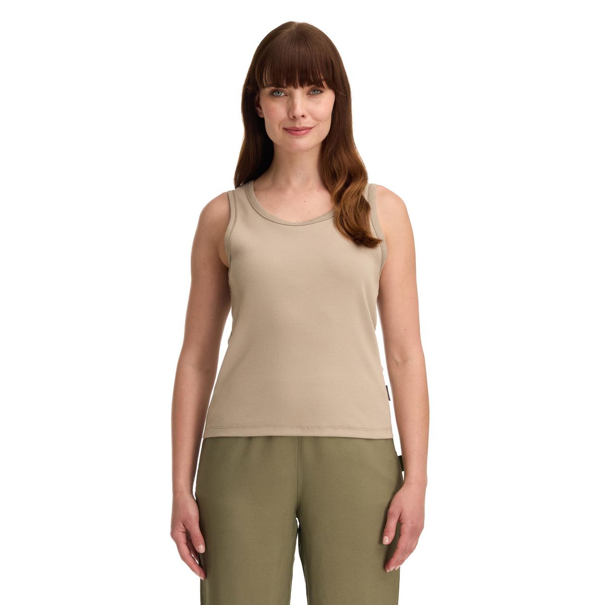 PANAMA JACK - Polera Mujer sin Mangas Rib Beige Panama Jack