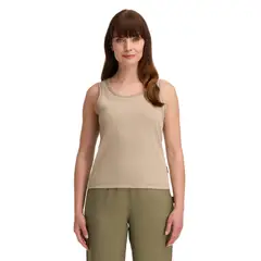 PANAMA JACK - Polera Mujer sin Mangas Rib Beige